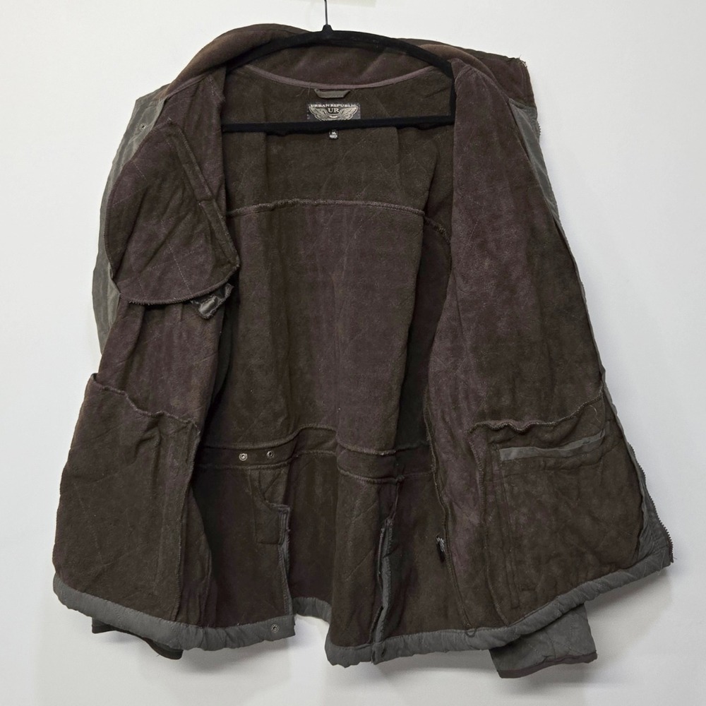 Mens XL Quilted Barn Chore Field Jacket Coat Brown Equestrian Hunting Heritage‎ - Picture 3 of 10